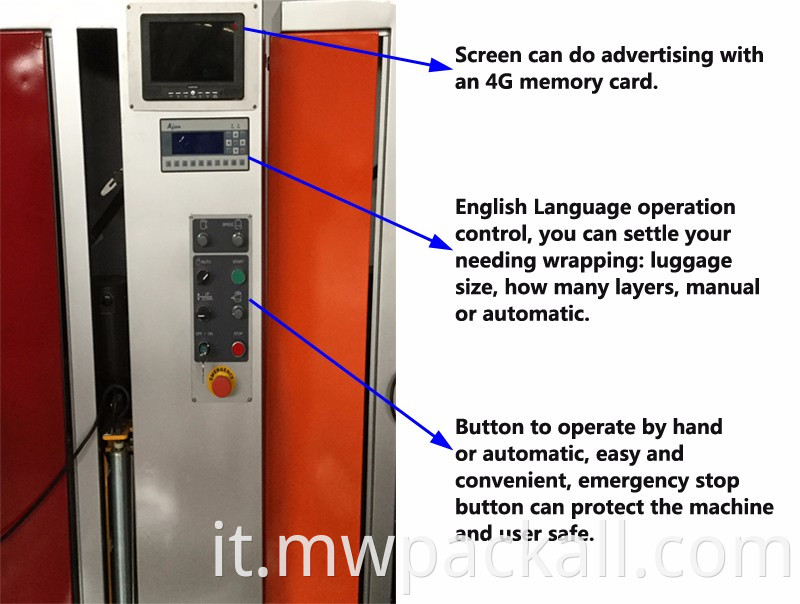 Sistema automatico Easy Funzionamento Macchina da avvolgimento dei bagagli con vendita massima